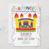 Bounce House Kleurrijke Jongen Verjaardagsfeest Kaart (Voorkant)