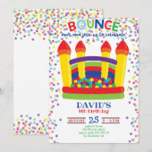 Bounce House Kleurrijke Jongen Verjaardagsfeest Kaart (Voorkant / Achterkant)