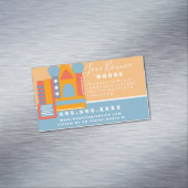 Bounce House Logo Party Carnival Rentals Business Magnetisch Visitekaartje (Voorbeeld)