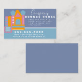 Bounce House Logo Party Carnival Rentals Pink Blue Visitekaartje (Voorkant / Achterkant)