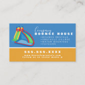 Bounce House Logo partyverhuur geel blauw Visitekaartje (Voorkant)