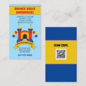 BOUNCE HOUSE OPBLAASBARE FEESTVERJAARDAG VISITEKAARTJE (Voorkant / Achterkant)