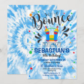 Bounce House Party Invitation Boy Jumping Castle Kaart (Voorkant / Achterkant)