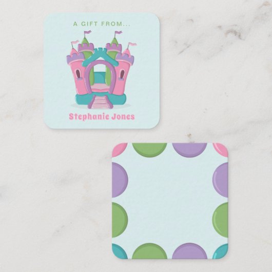 Bounce House Party Notitiekaartje (Voorkant / Achterkant)