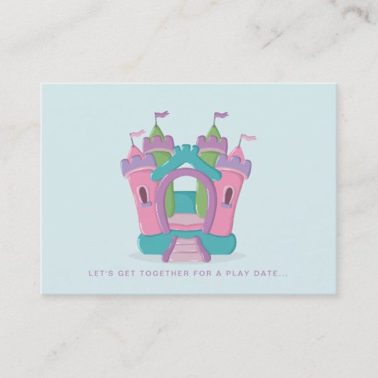 Bounce House Party Speel Datum Bellen Kaarten (Voorkant)