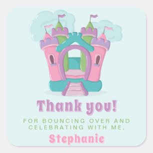 Bounce House Party Vierkante Sticker