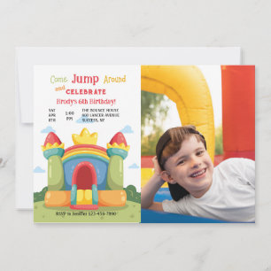 Bounce House Photo Invitation Kaart