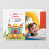Bounce House Photo Invitation Kaart (Voorkant / Achterkant)