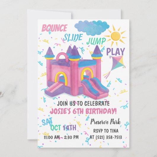 Bounce House Pink Kaart (Voorkant)