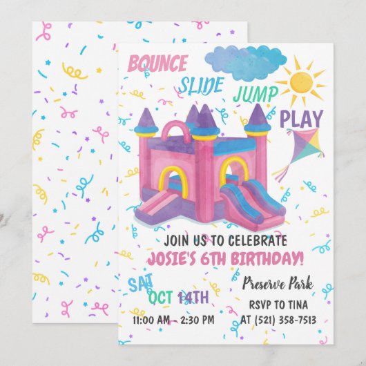 Bounce House Pink Kaart (Voorkant / Achterkant)