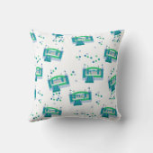 Bounce House Springen Kasteelbal Schattige Blauw P Kussen (Achterkant)