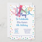 Bounce House Trampoline Jump Birthday Party Invita Kaart (Voorkant)