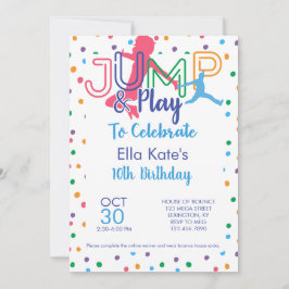 Bounce House Trampoline Jump Birthday Party Invita Kaart