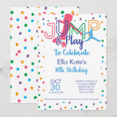 Bounce House Trampoline Jump Birthday Party Kaart (Voorkant / Achterkant)