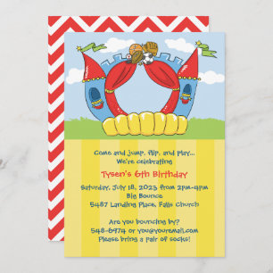 Bounce House Uitnodigingen : Sport Verjaardagsfees