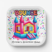 Bounce House Verjaardag Bash Papieren Bordje (Voorkant)