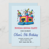 Bounce House Verjaardag uitnodiging | Bounce House (Voorkant / Achterkant)