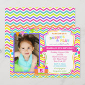 Bounce House verjaardagsfeestje uitnodigingen (Voorkant / Achterkant)