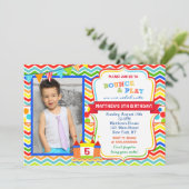 Bounce House verjaardagsfeestje uitnodigingen (Staand voorkant)