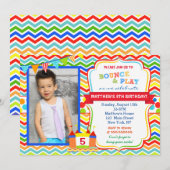 Bounce House verjaardagsfeestje uitnodigingen (Voorkant / Achterkant)