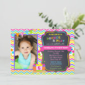 Bounce House Verjaardagsfeestje Uitnodigingen Meis (Staand voorkant)