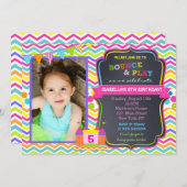 Bounce House Verjaardagsfeestje Uitnodigingen Meis (Voorkant / Achterkant)