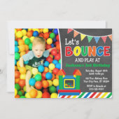 Bounce House verjaardagsuitnodiging met foto Kaart (Voorkant)