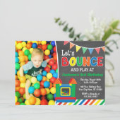 Bounce House verjaardagsuitnodiging met foto Kaart (Staand voorkant)