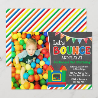 Bounce House verjaardagsuitnodiging met foto Kaart