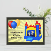 Bounce Huis Ballonnen Verjaardagsfeestuitnodiging Kaart (Staand voorkant)
