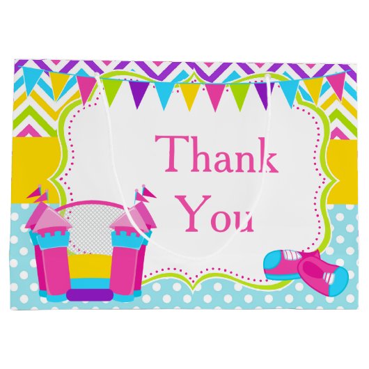 bounce huis bouncy kasteel verjaardag meisje dank  groot cadeauzakje (Achterkant)