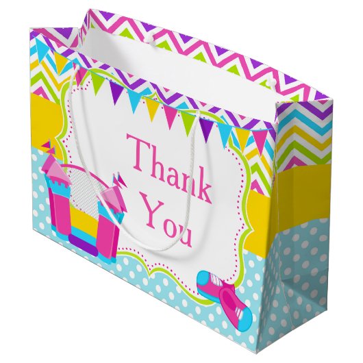 bounce huis bouncy kasteel verjaardag meisje dank  groot cadeauzakje (Achterkant Gekanteld)