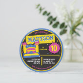 BOUNCE HUIS KASTEEL PRINSES Verjaardagsfeest Kaart (Staand voorkant)