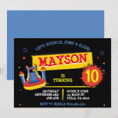 BOUNCE HUIS SLIP en SLIDE Verjaardagsfeestje Kaart (Voorkant / Achterkant)