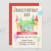 Bounce Huis Verjaardag Bash Party Uitnodiging (Voorkant / Achterkant)