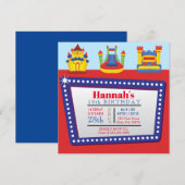 BOUNCE HUIS VERJAARDAG PARTIJ OPBLAASBARE uitnodig Kaart (Voorkant / Achterkant)