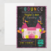 Bounce Inflatable castle Birthday Party Invitation Kaart (Voorkant / Achterkant)
