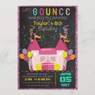 Bounce Inflatable castle Birthday Party Invitation Kaart