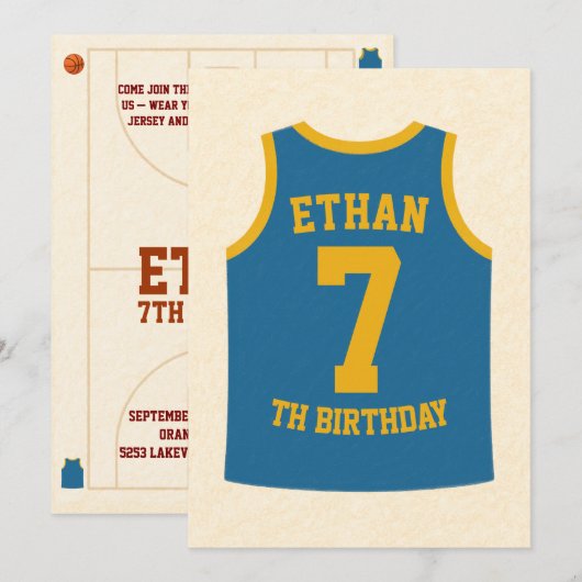 🏀 Bounce into the best birthday ever! 🎉 Kaart (Voorkant / Achterkant)