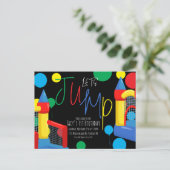 Bounce Jump Kids Verjaardagsfeest Stippen Ballonne Briefkaart (Staand voorkant)