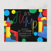 Bounce Jump Kids Verjaardagsfeest Stippen Ballonne Briefkaart (Voorkant)