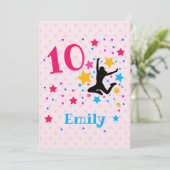 Bounce Jump Trampoline Birthday Girl Party Kaart (Staand voorkant)