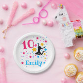 Bounce Jump Trampoline Birthday Girl Party Papieren Bordje (Feest)