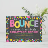 Bounce Jump Trampoline Party Birthday Girl Kaart (Staand voorkant)