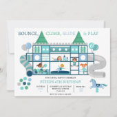 Bounce klimspel Verjaardagsfeestuitnodiging Kaart (Voorkant)