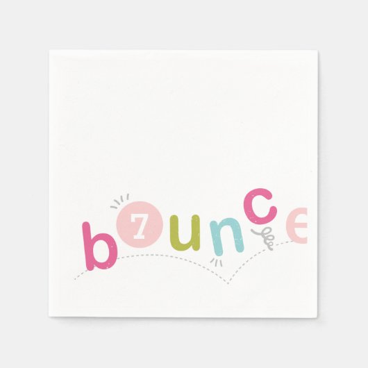 Bounce Moderne Kinder roze verjaardag Servetten (Voorkant)