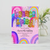 Bounce Party Birthday Any Age Invitation Kaart (Staand voorkant)