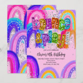 Bounce Party Birthday Any Age Invitation Kaart (Voorkant / Achterkant)