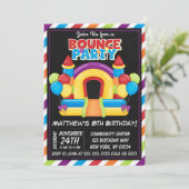 Bounce Party Invitation Kinder Bounce Verjaardagsf Kaart (Staand voorkant)