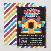 Bounce Party Invitation Kinder Bounce Verjaardagsf Kaart (Voorkant / Achterkant)
